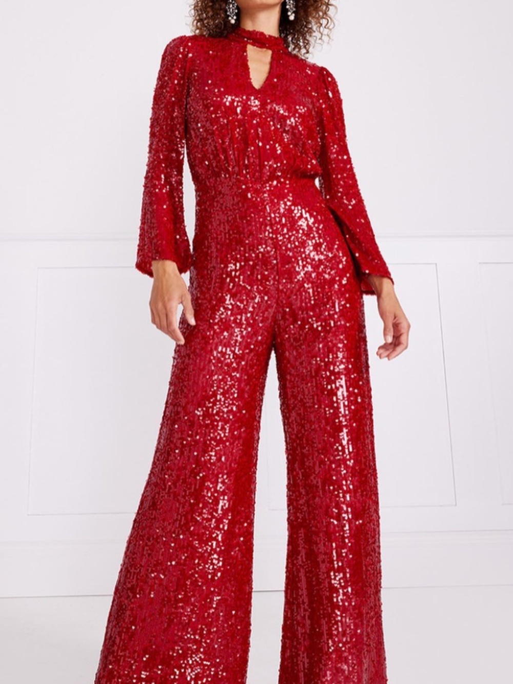 Temperley London Red Sequin Odessa Jumpsuit